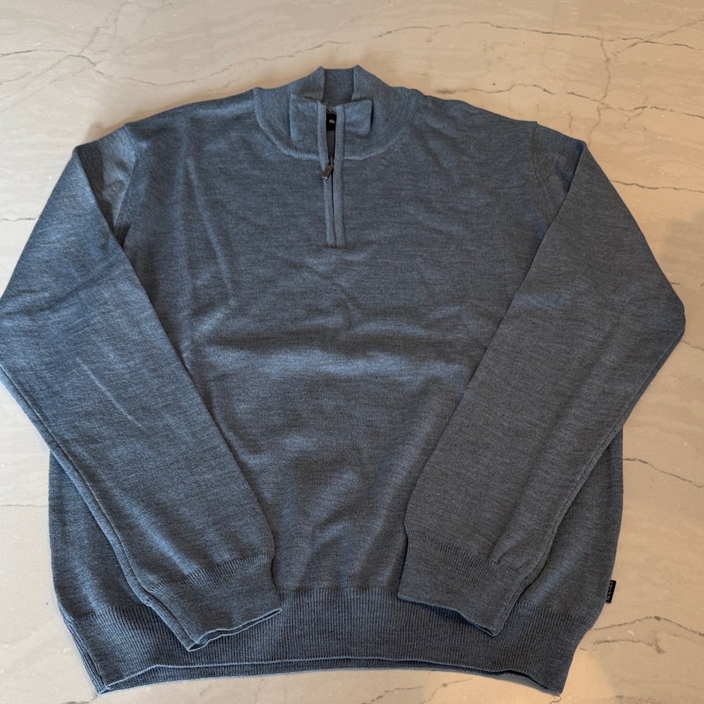 SAND Men's Blue Quarter-Zip Sweater